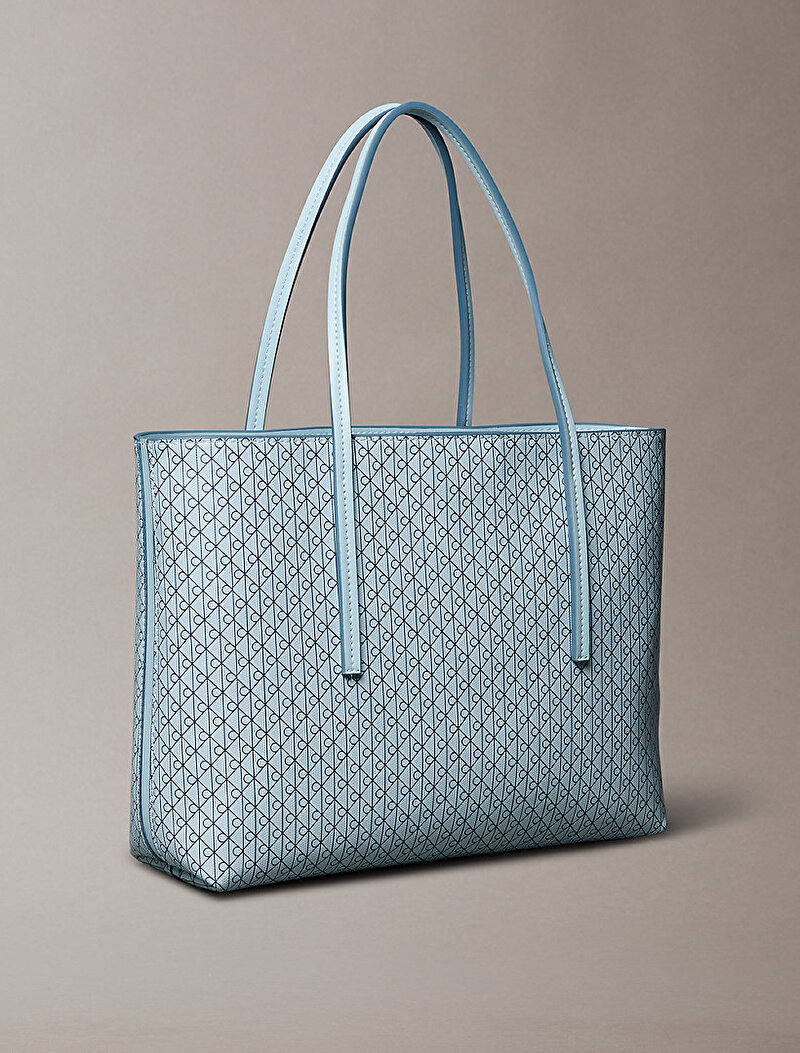 Calvin Klein Mavi Renkli Kadın Emblem Small Tote Çanta