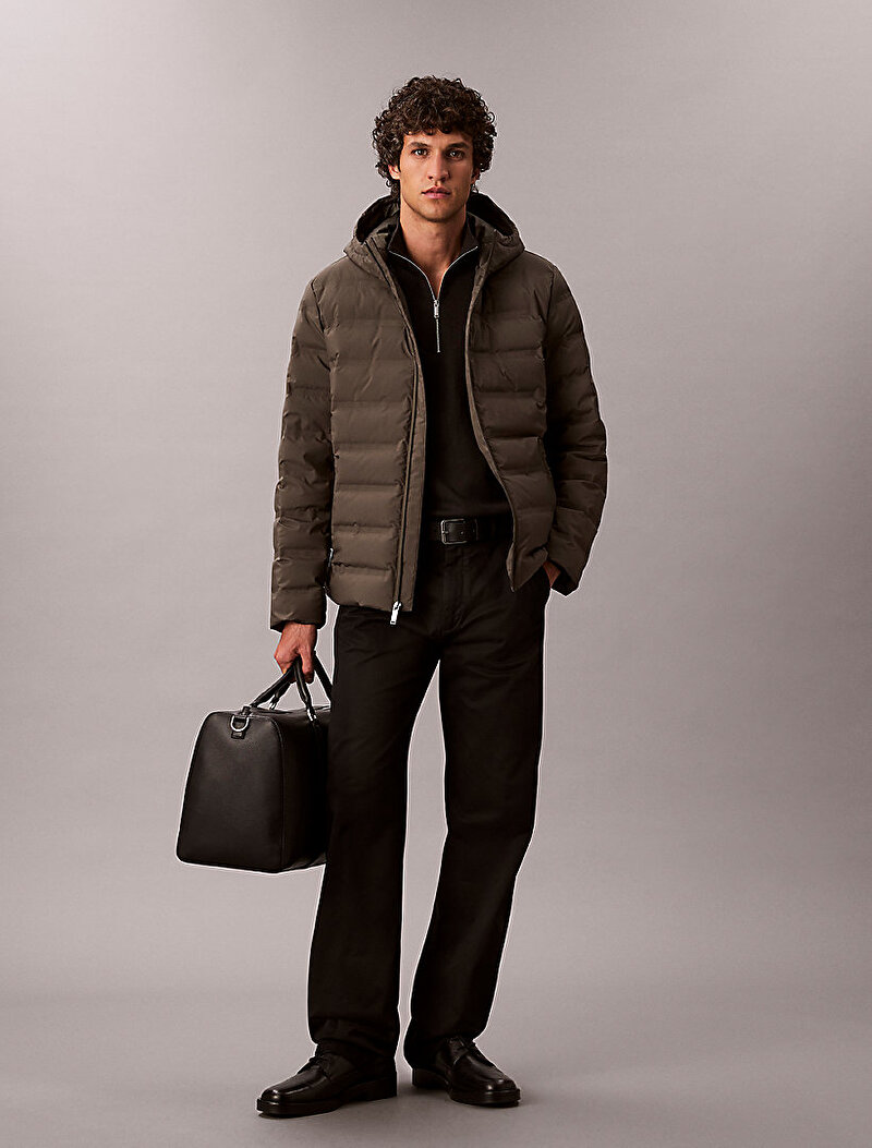 Calvin Klein Kahverengi Renkli Erkek Packable Embossed Mont