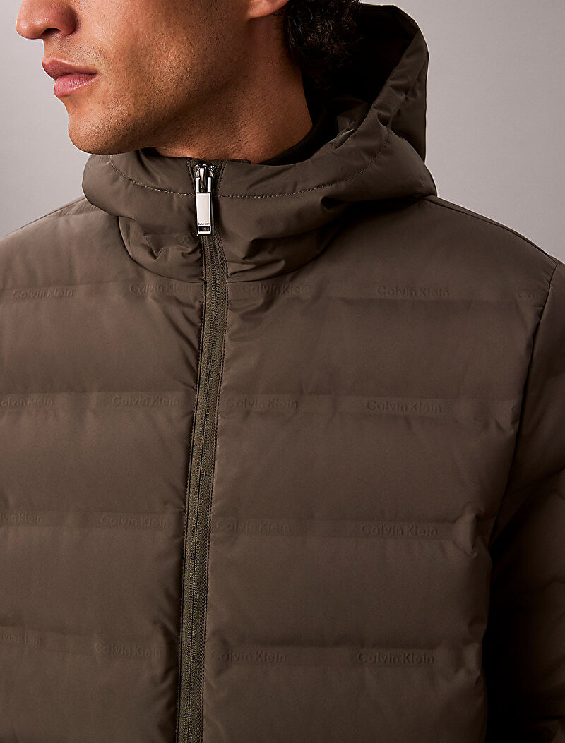 Calvin Klein Kahverengi Renkli Erkek Packable Embossed Mont