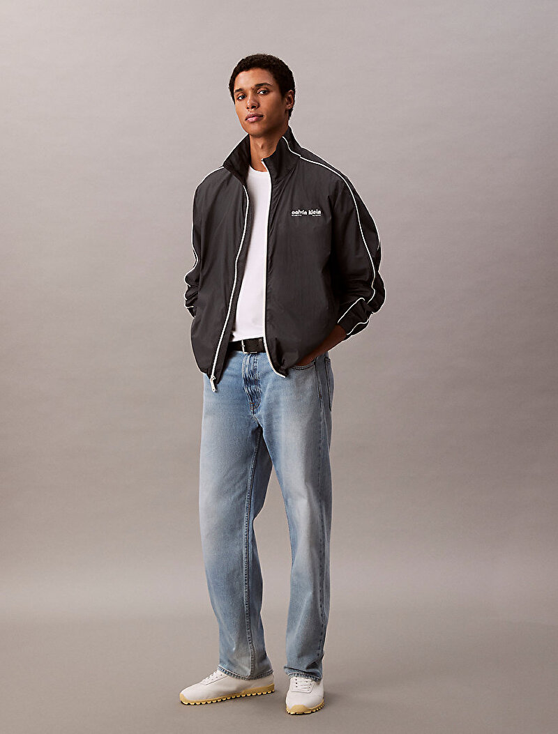 Calvin Klein Siyah Renkli Erkek Crinkle Stand Ceket