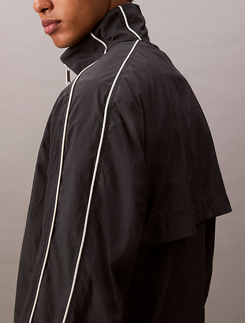 Calvin Klein Siyah Renkli Erkek Crinkle Stand Ceket