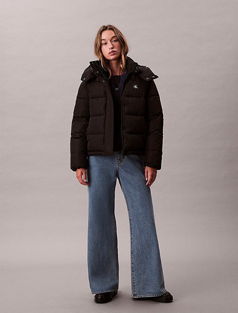 Calvin Klein Siyah Renkli Kadın Matte Monologo Ceket