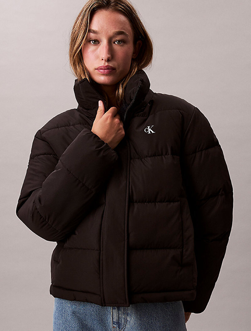 Calvin Klein Siyah Renkli Kadın Matte Monologo Ceket