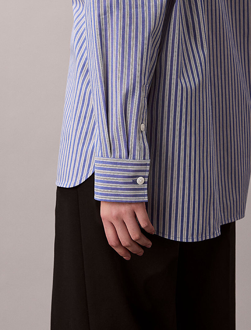 Calvin Klein Mavi Renkli Kadın Perfect Button Gömlek