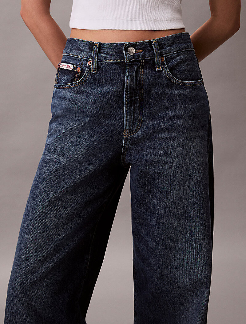 Calvin Klein Lacivert Renkli Kadın The Wedge Leg Tinted Jean Pantolon