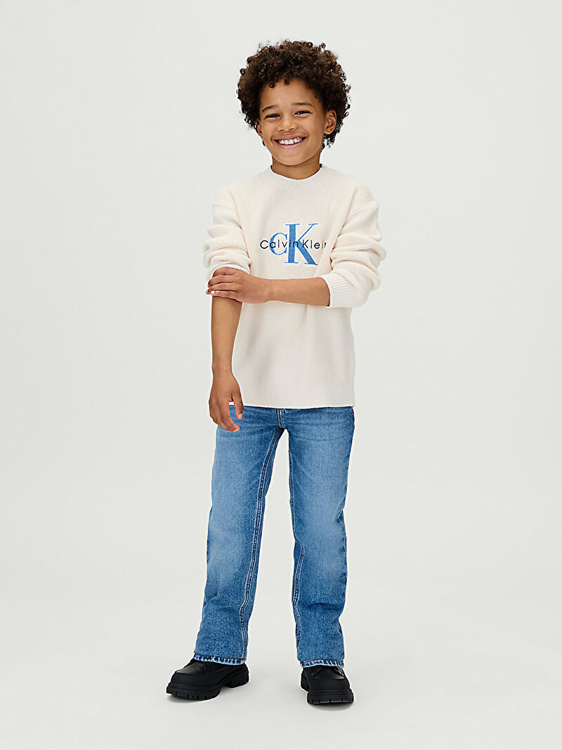 Calvin Klein Mavi Renkli Erkek Çocuk Straight Stone Jean Pantolon