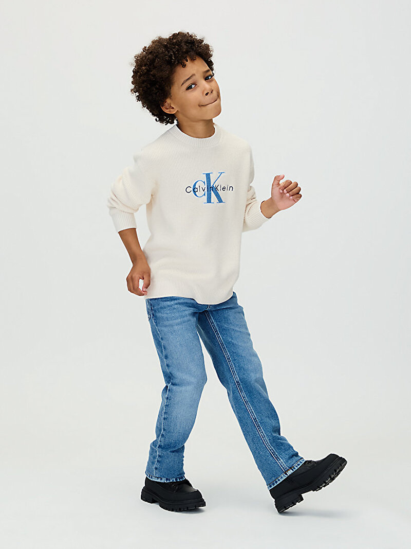 Calvin Klein Mavi Renkli Erkek Çocuk Straight Stone Jean Pantolon