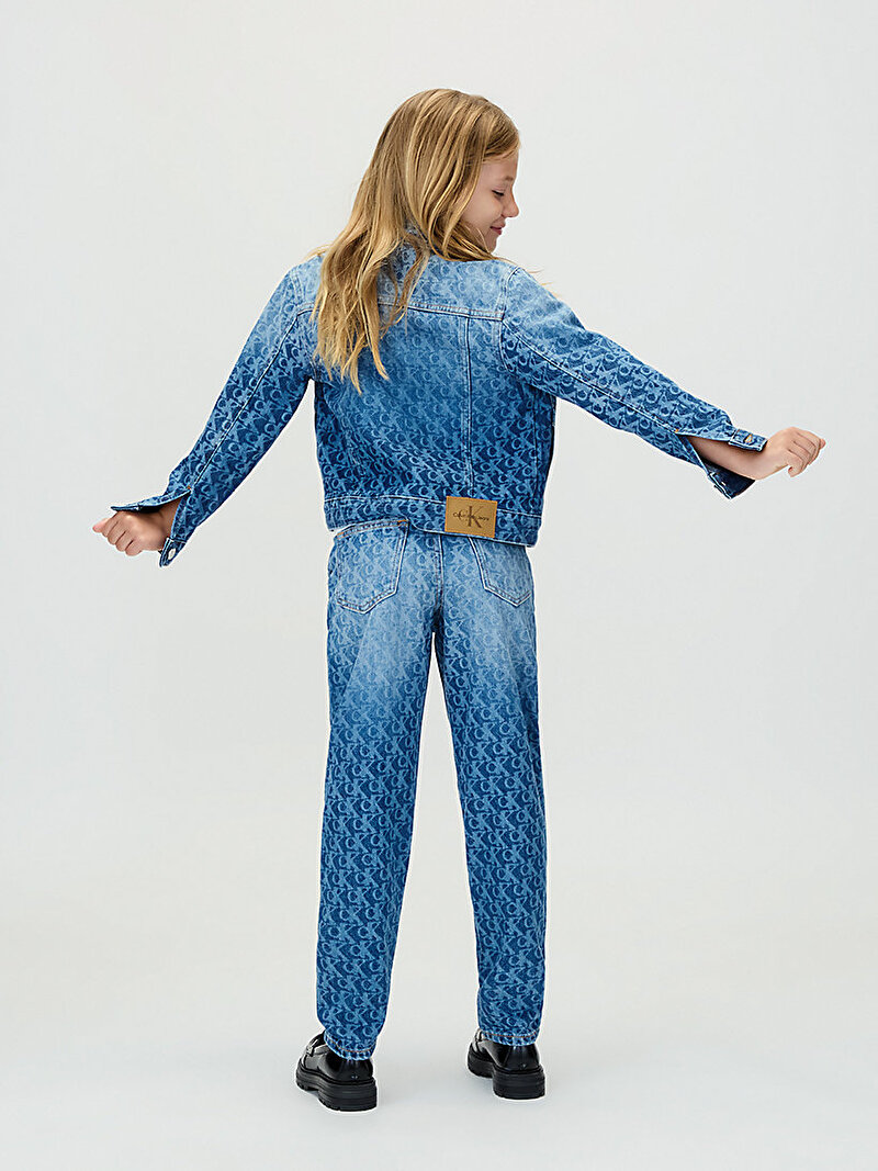 Calvin Klein Mavi Renkli Kız Çocuk Barrel Laser Billboa Pantolon