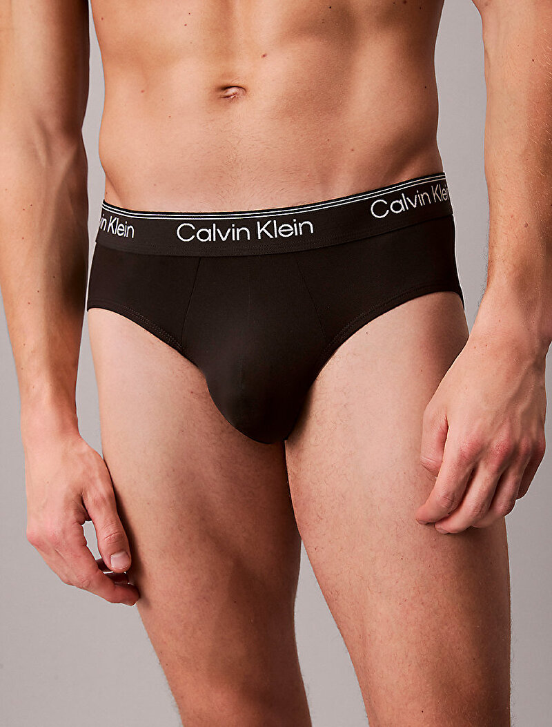 Calvin Klein Siyah Renkli Erkek 3'lü Paket Hip Brief Slip Seti