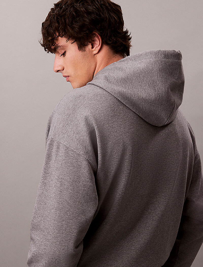 Calvin Klein Gri Renkli Erkek Premium Terry Sweatshirt