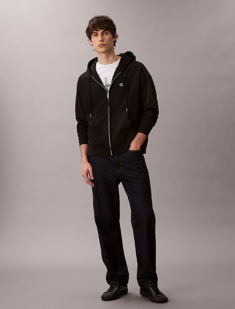 Calvin Klein Siyah Renkli Erkek Premium Terry Sweatshirt