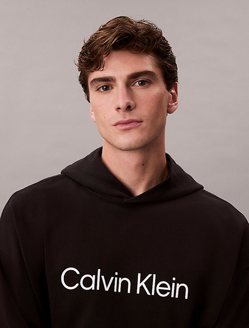 Calvin Klein Siyah Renkli Erkek Standard Logo Sweatshirt