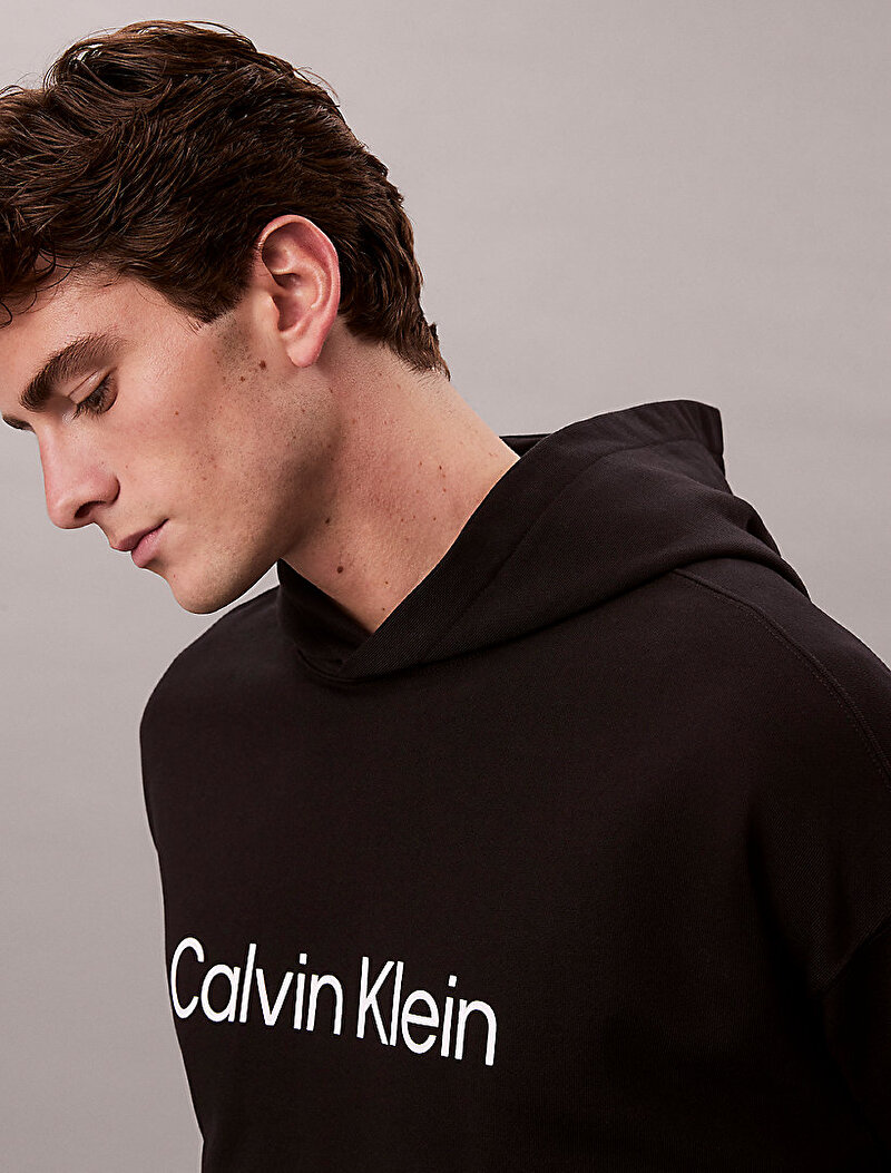 Calvin Klein Siyah Renkli Erkek Standard Logo Sweatshirt