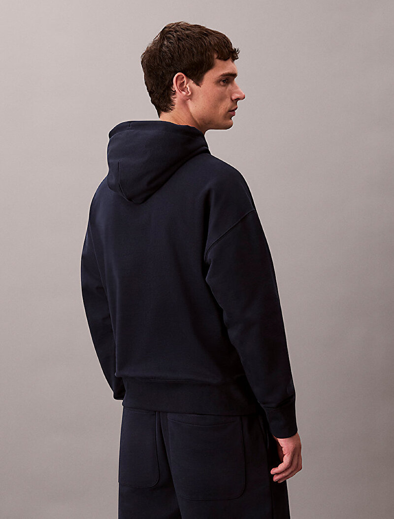 Calvin Klein Lacivert Renkli Erkek Premium Terry Sweatshirt