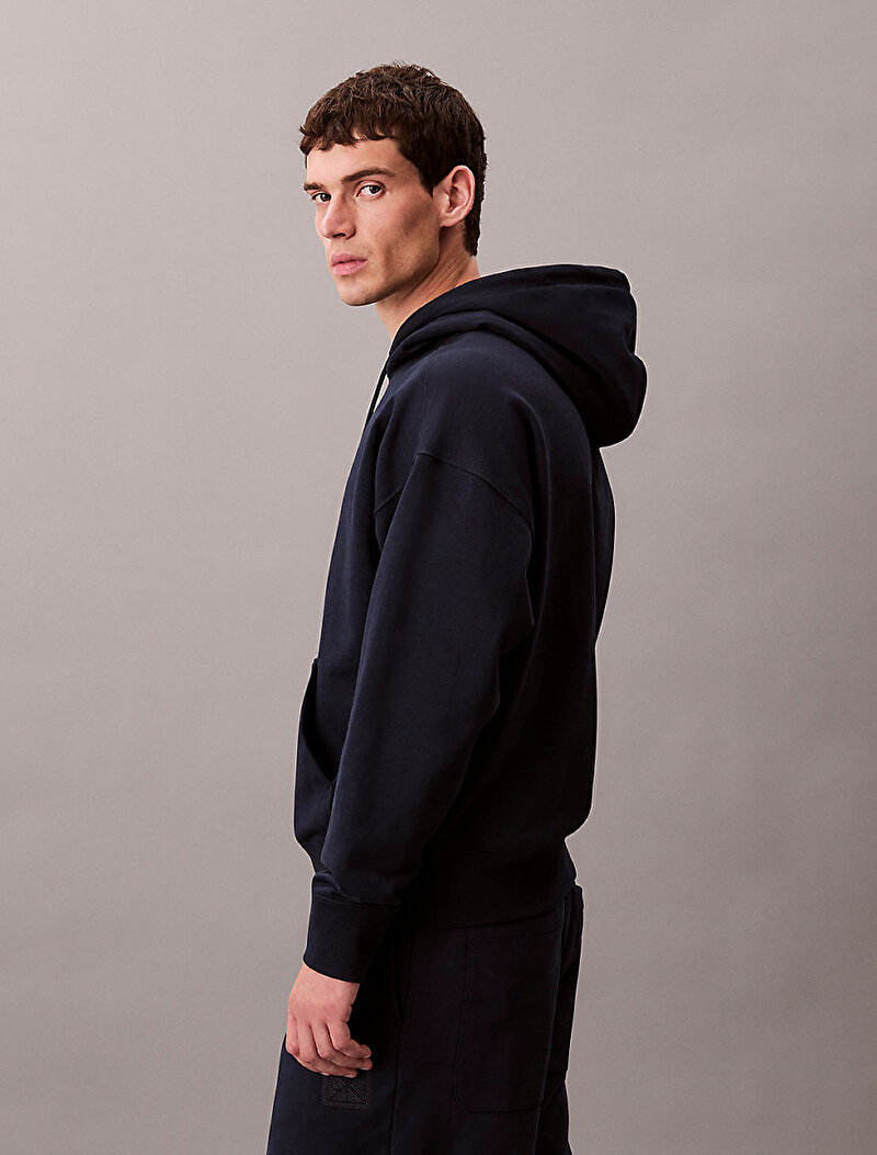 Calvin Klein Lacivert Renkli Erkek Premium Terry Sweatshirt