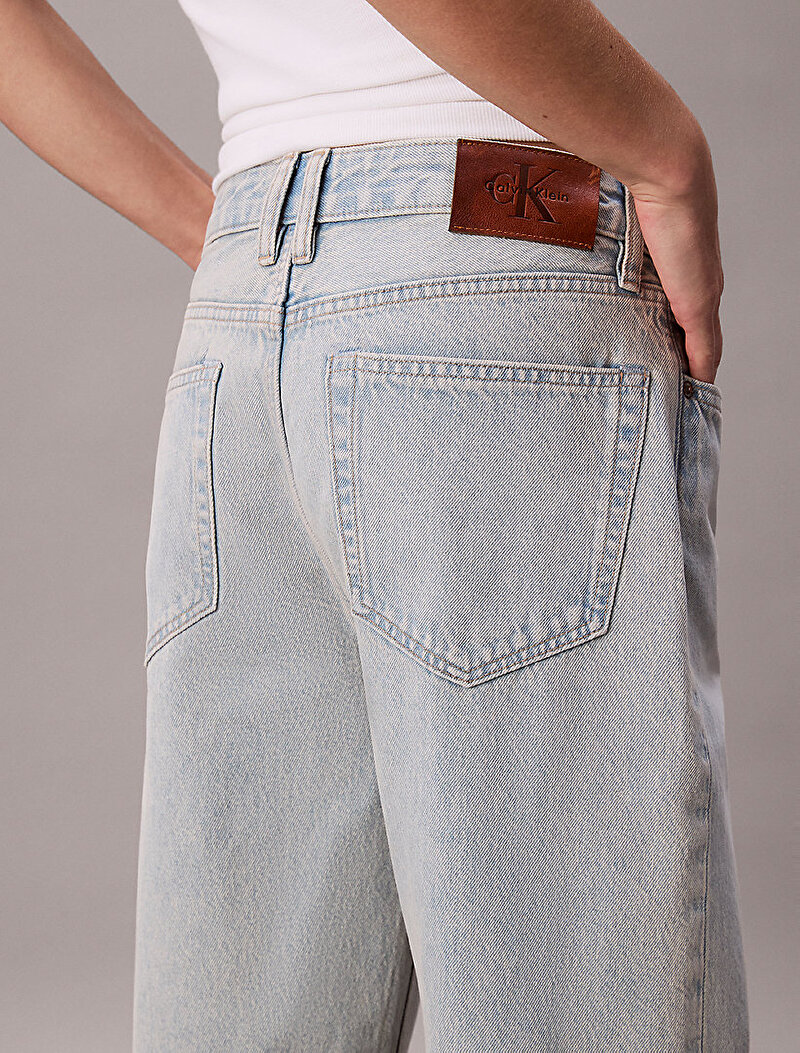 Calvin Klein Mavi Renkli Kadın Relaxed Crop Cuff Jean Pantolon