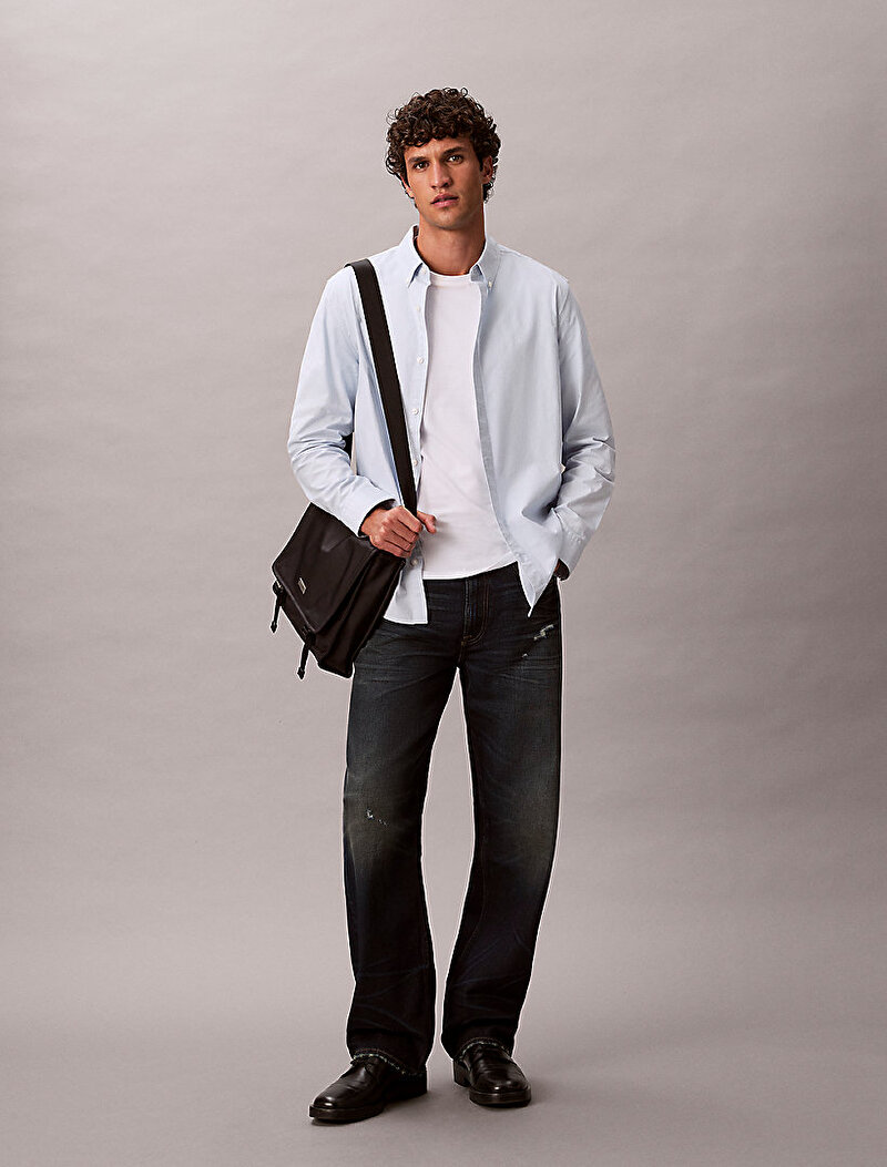 Calvin Klein Beyaz Renkli Erkek Solid Oxford Gömlek