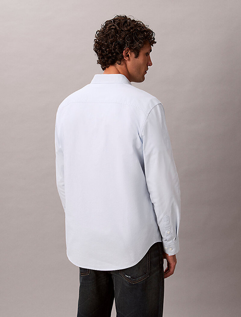 Calvin Klein Beyaz Renkli Erkek Solid Oxford Gömlek