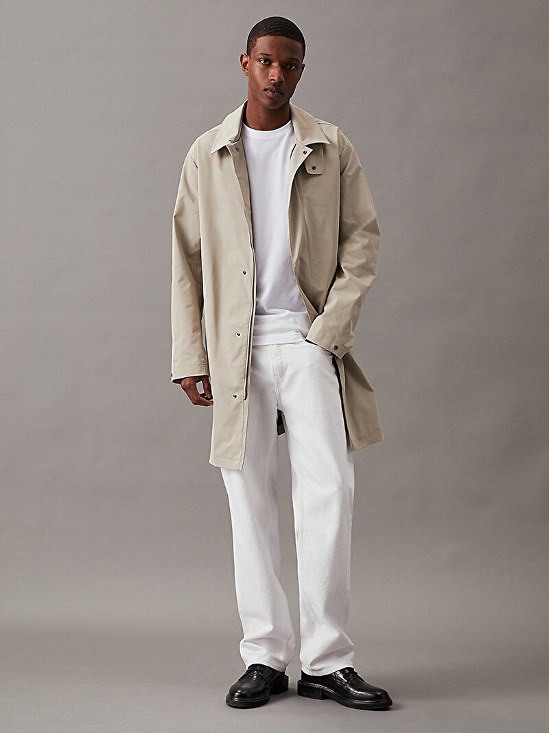 Calvin Klein Beyaz Renkli Erkek Slim Organik Pamuklu T-shirt