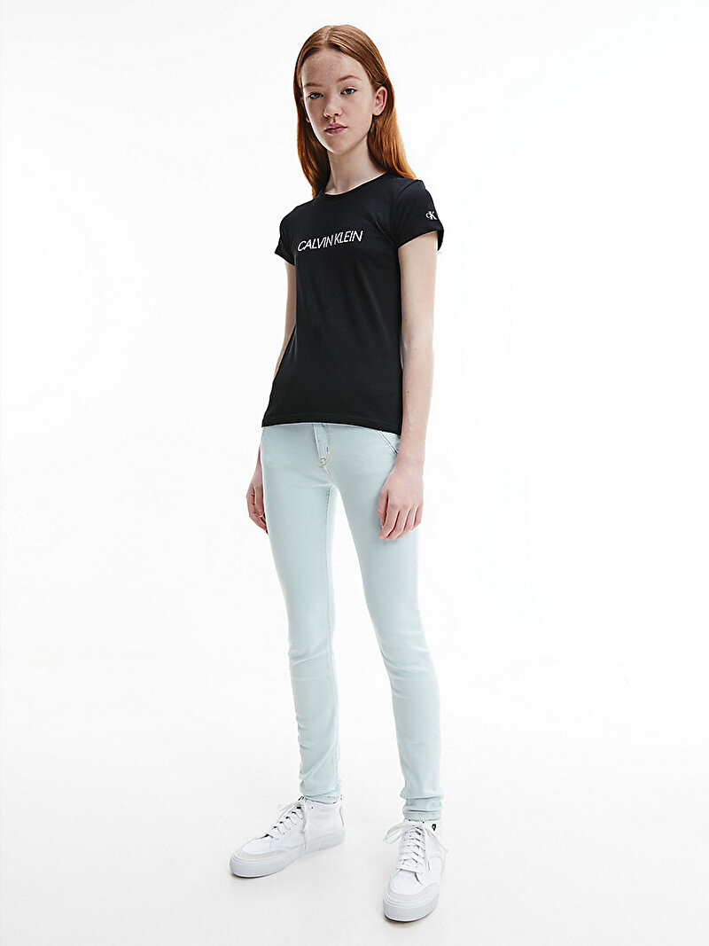 Calvin Klein Siyah Renkli Kız Çocuk Institutional Slim T-Shirt