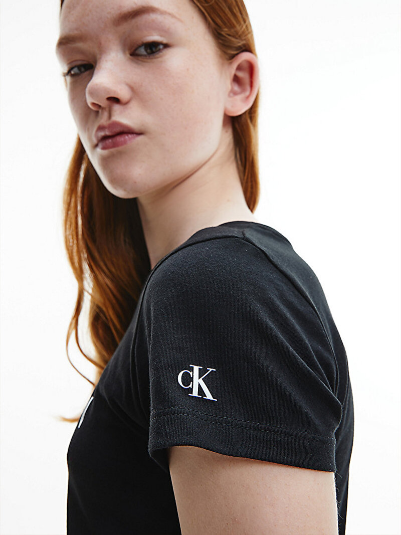 Calvin Klein Siyah Renkli Kız Çocuk Institutional Slim T-Shirt