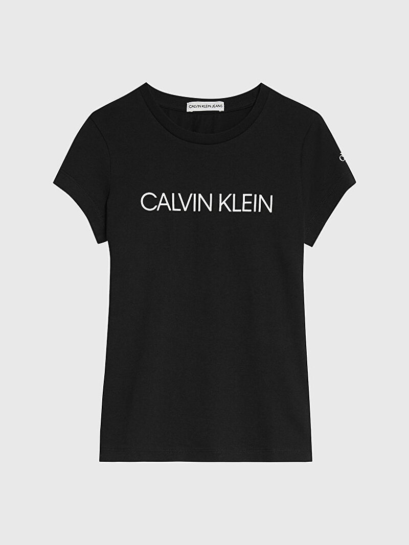 Calvin Klein Siyah Renkli Kız Çocuk Institutional Slim T-Shirt