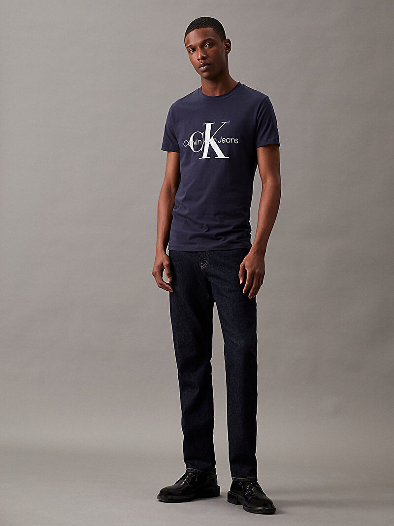 Calvin Klein Lacivert Renkli Erkek Core Monogram Slim Lacivert T-Shirt