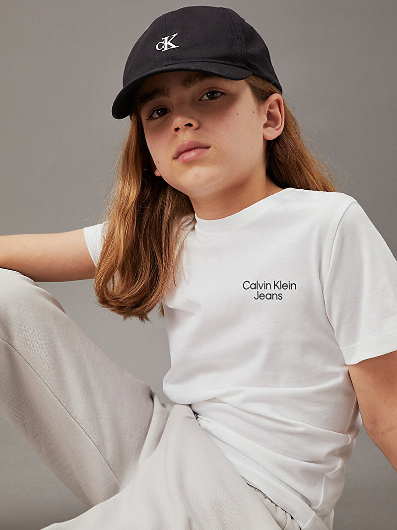 Calvin Klein Siyah Renkli Çocuk Unisex Unisex Organik Pamuklu Şapka