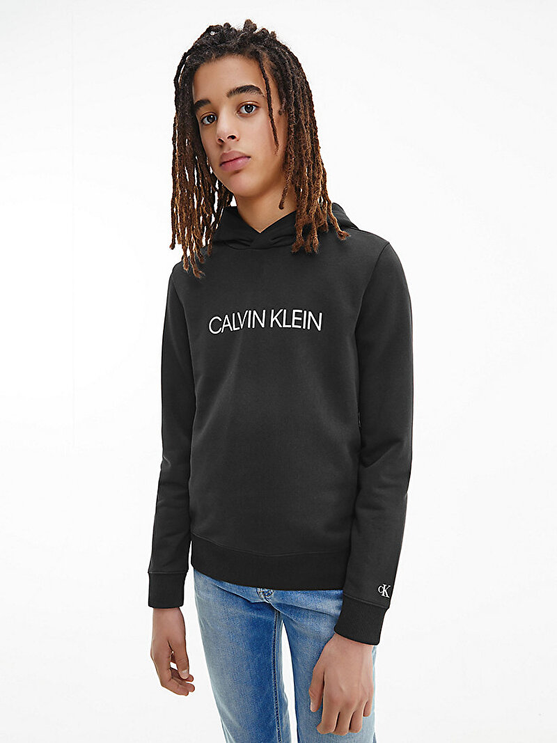 Calvin Klein Siyah Renkli Çocuk Unisex Institutional Logo Sweatshirt