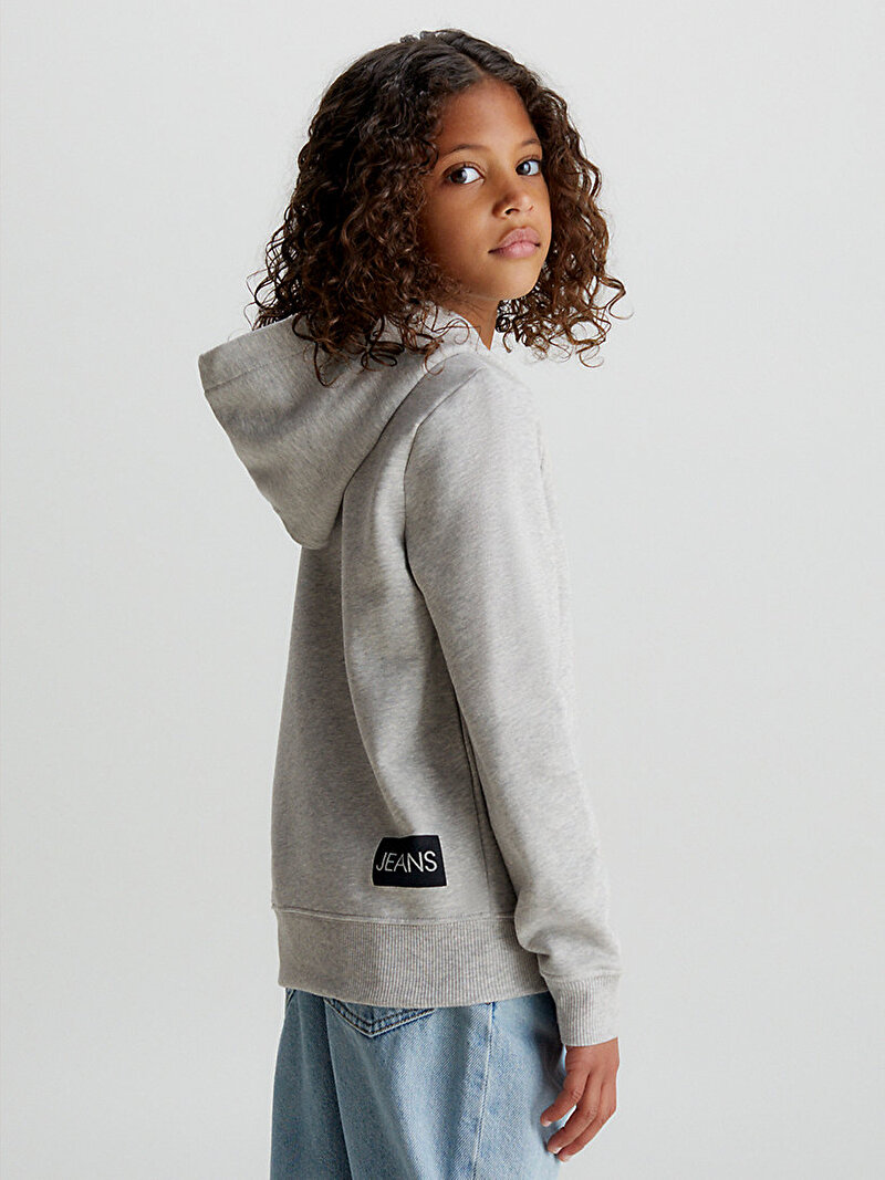 Calvin Klein Gri Renkli Çocuk Unisex Institutional Logo Sweatshirt