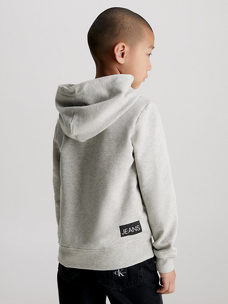 Calvin Klein Gri Renkli Çocuk Unisex Institutional Logo Sweatshirt