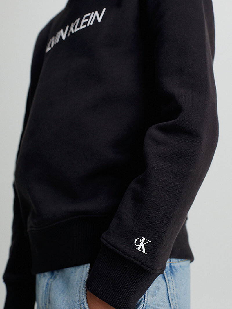 Calvin Klein Siyah Renkli Çocuk Unisex Institutional Logo Sweatshirt