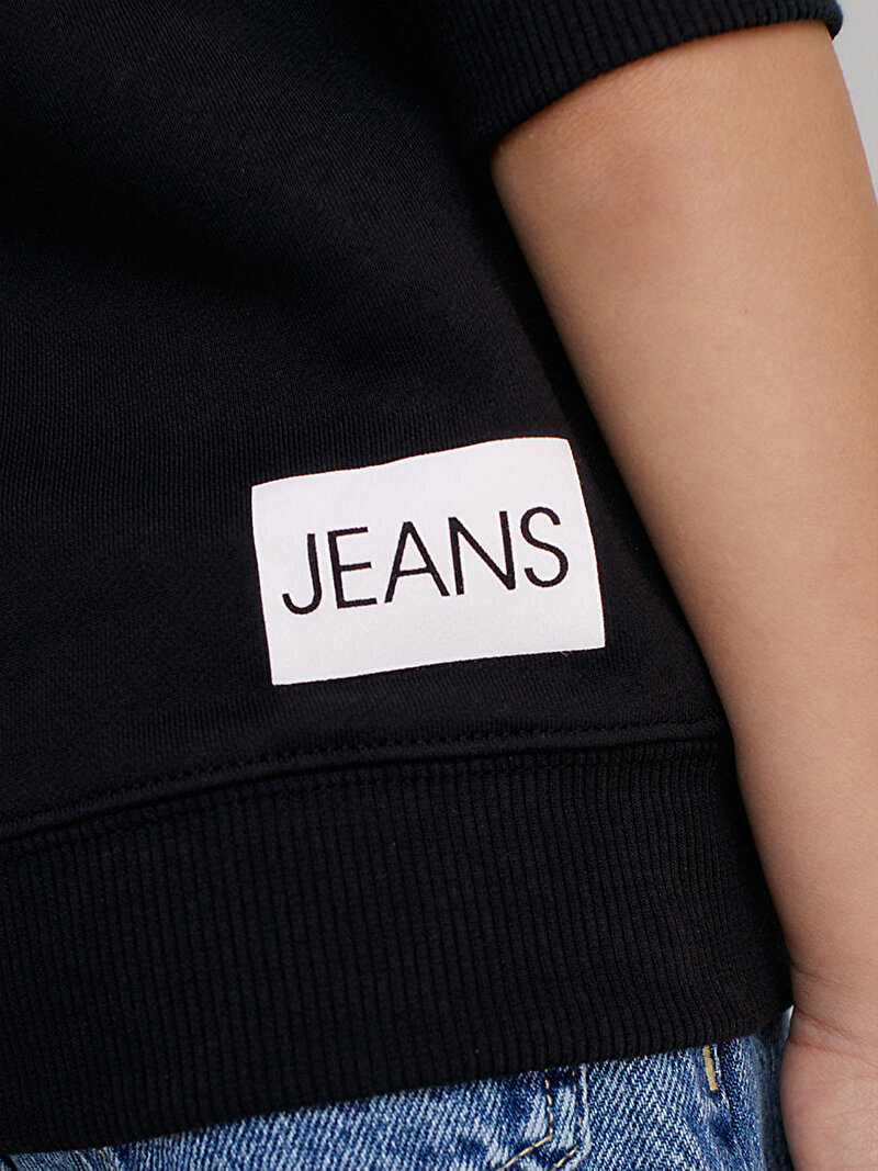 Calvin Klein Siyah Renkli Çocuk Unisex Institutional Logo Sweatshirt