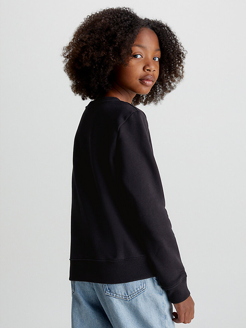 Calvin Klein Siyah Renkli Çocuk Unisex Monogram Logo Sweatshirt
