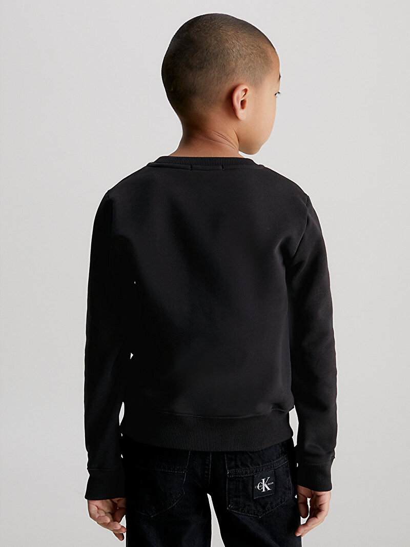 Calvin Klein Siyah Renkli Çocuk Unisex Monogram Logo Sweatshirt