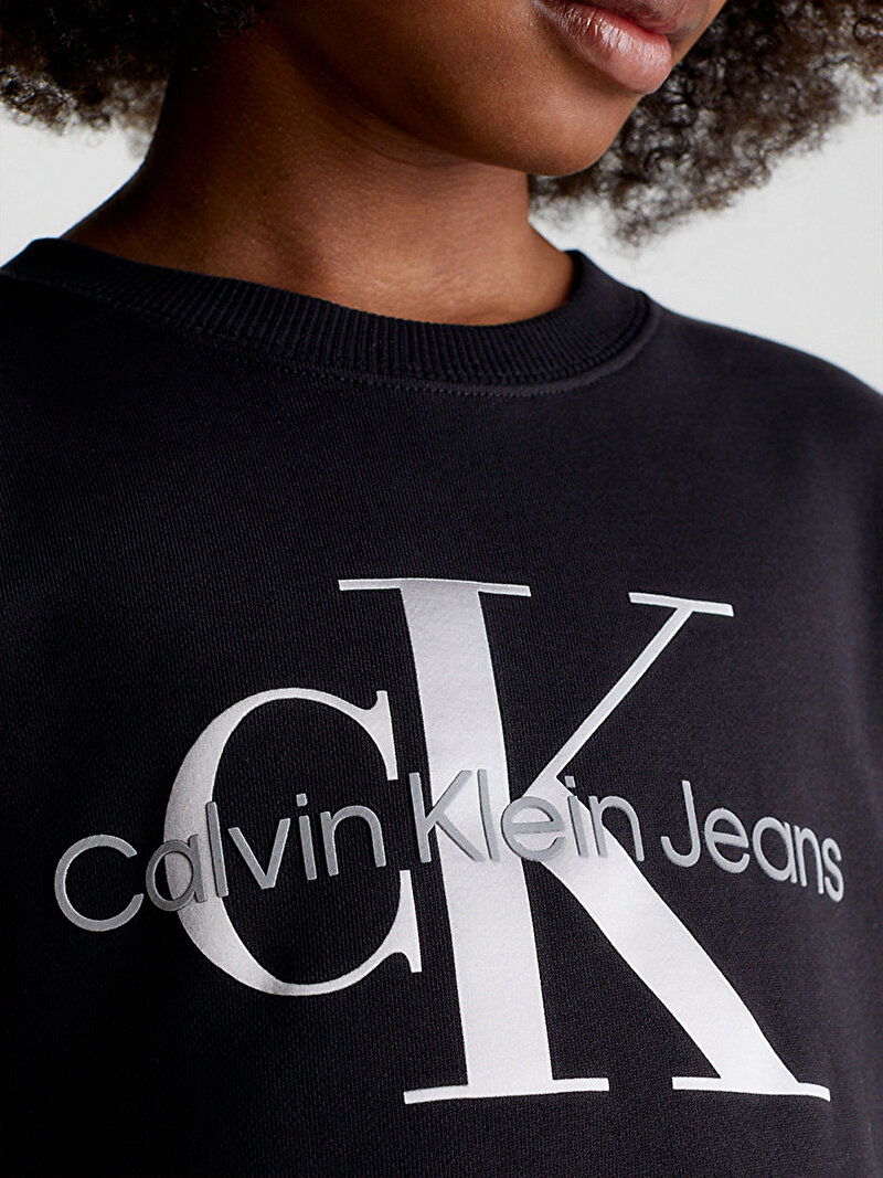 Calvin Klein Siyah Renkli Çocuk Unisex Monogram Logo Sweatshirt