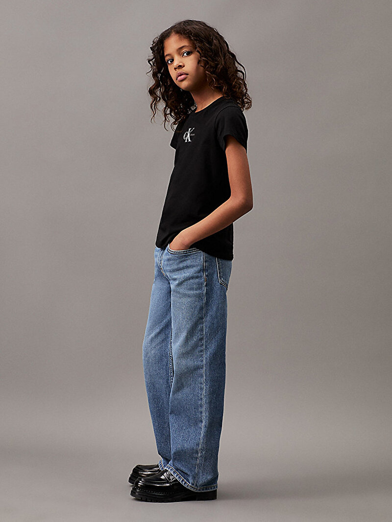 Calvin Klein Siyah Renkli Kız Çocuk Micro Monogram T-Shirt
