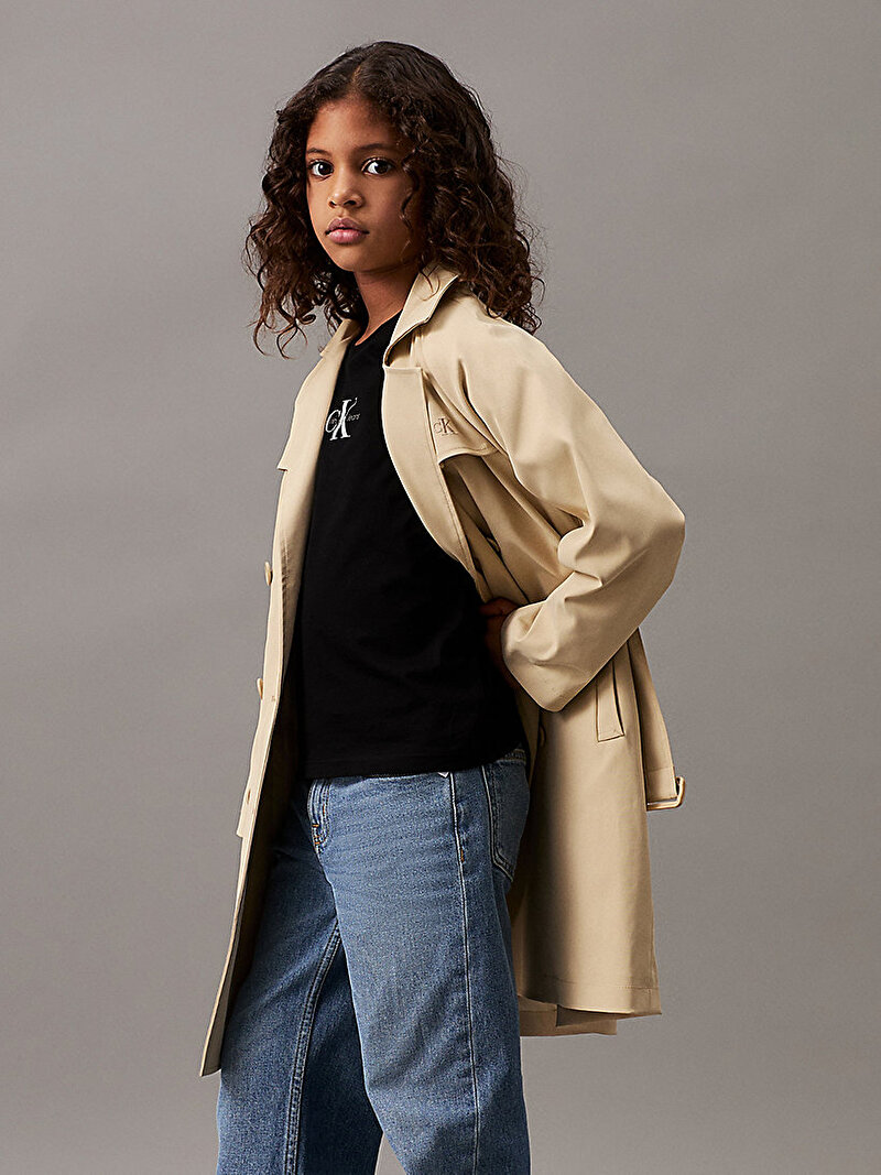 Calvin Klein Siyah Renkli Kız Çocuk Micro Monogram T-Shirt