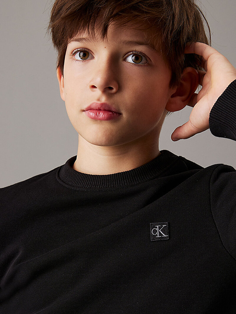 Calvin Klein Siyah Renkli Unisex Çocuk Mono Mini badge Reg Sweatshirt