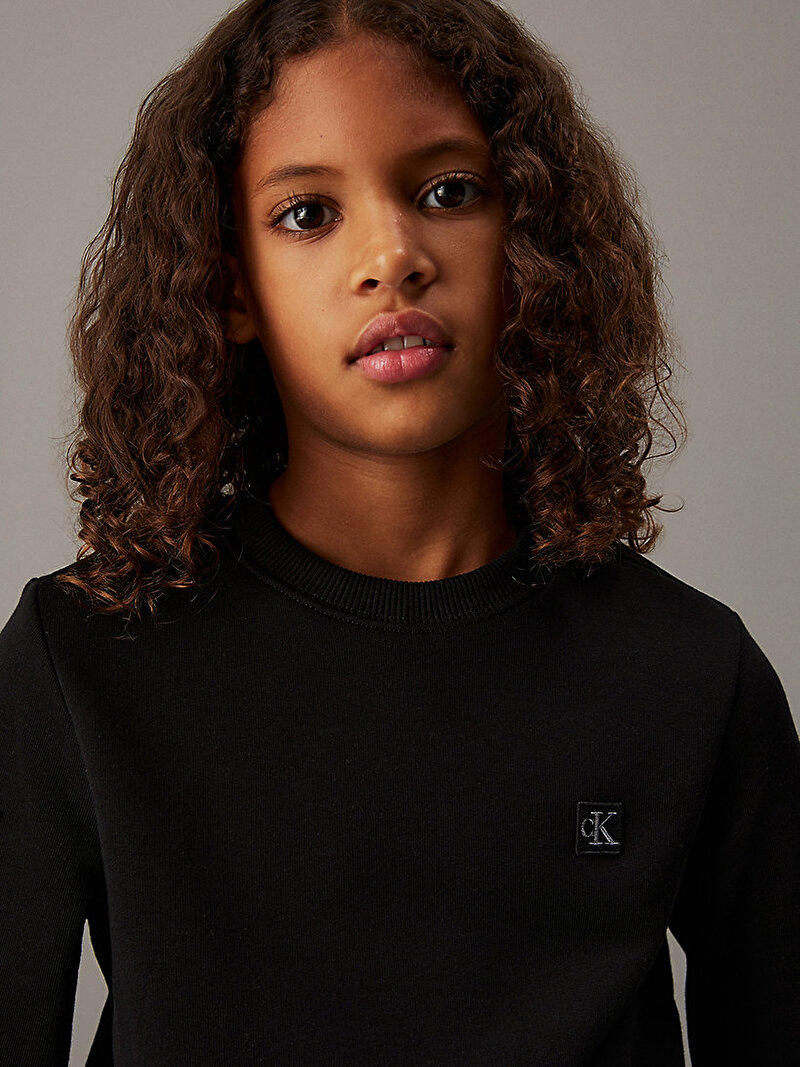 Calvin Klein Siyah Renkli Unisex Çocuk Mono Mini badge Reg Sweatshirt