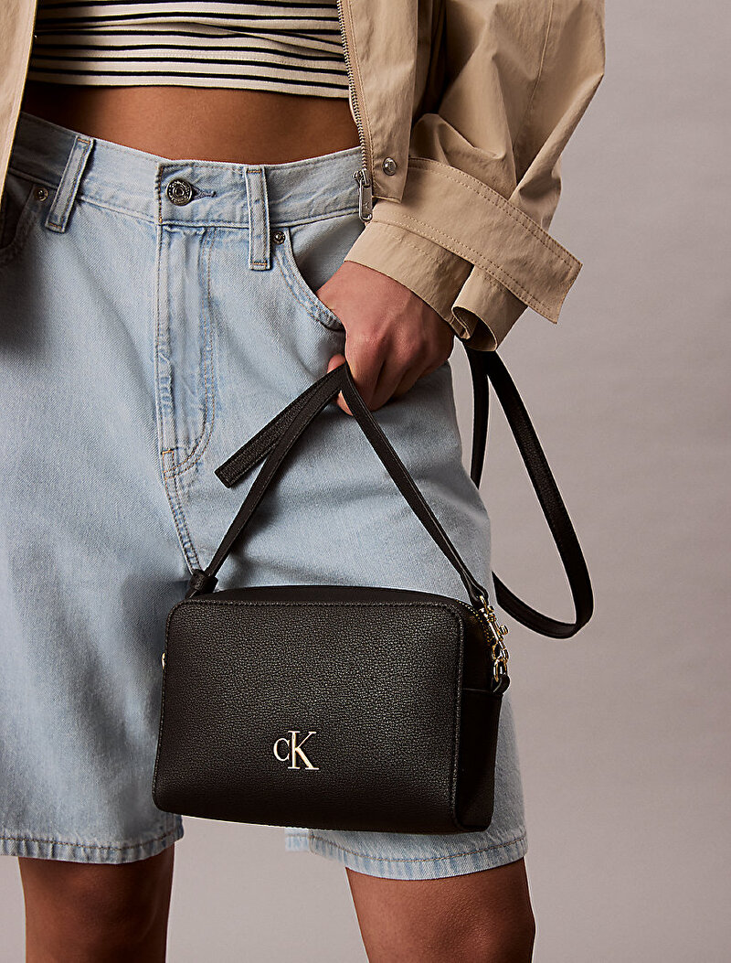 Calvin Klein Siyah Renkli Kadın Minimal Monogram Çapraz Çanta