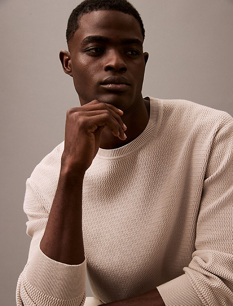 Calvin Klein Kırmızı Renkli Erkek Ls Texture Cotton Sweatshirt