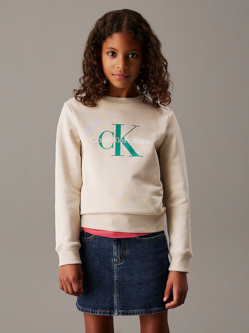 Çocuk Unisex CK Monogram Terry Sweatshirt
