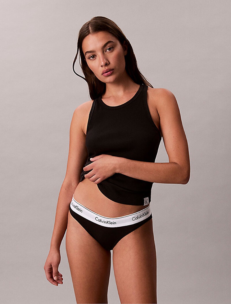 Calvin Klein Siyah Renkli Kadın Slim Rib Tank Top