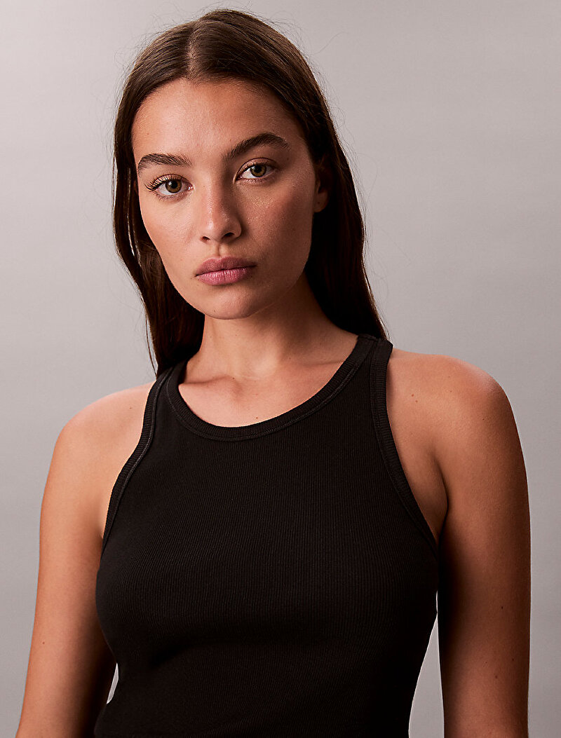 Calvin Klein Siyah Renkli Kadın Slim Rib Tank Top