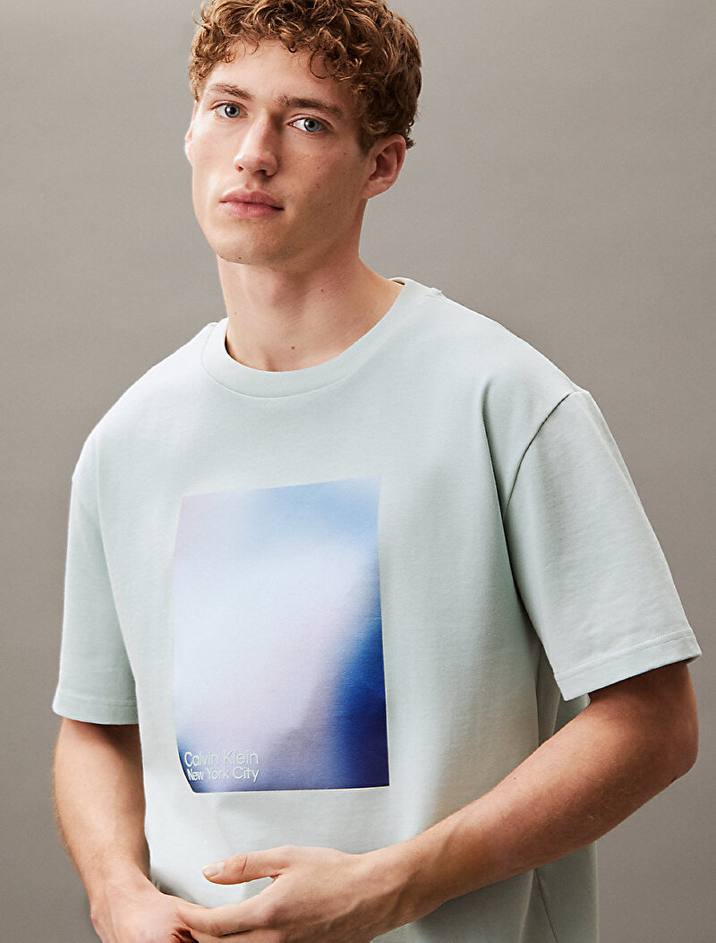 Calvin Klein Mavi Renkli Erkek Gradation T-shirt
