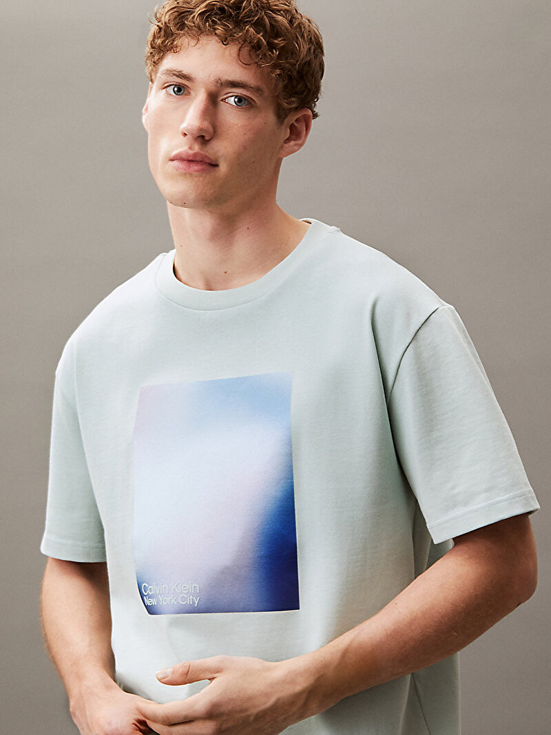 Calvin Klein Mavi Renkli Erkek Gradation T-shirt