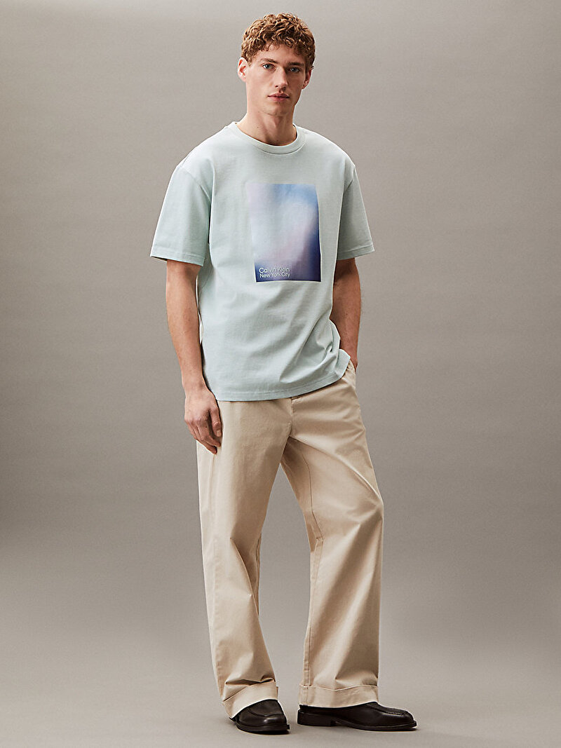 Calvin Klein Mavi Renkli Erkek Gradation T-shirt