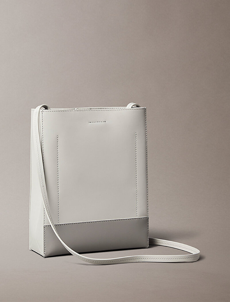 Calvin Klein Gri Renkli Kadın Line Leather Colorblock Çapraz Çanta 