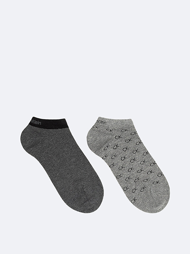Calvin Klein Gri Renkli Erkek 2'Li Paket Sneaker Çorabı